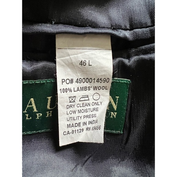 Lauren Ralph Lauren Gray Suit Jacket 46L 100% Lambs Wool‎ - Picture 10 of 10